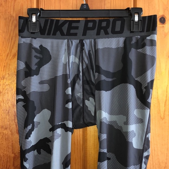 Men’s Nike pro gray Camo leggings training pants sports pants size large workout - Picture 2 of 9